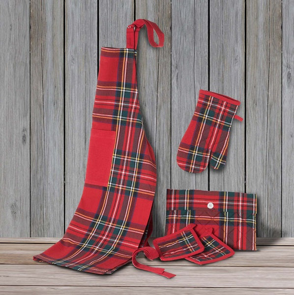 BIBIHOME Runner Da Tavola 50x150 Cm Con 2 Tovaglioli - Tartan Clan Di Jolie Firenze In Puro Cotone - Tessuto Made In Italy