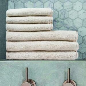Set 6 Asciugamani In Microfibra NALIVO - Extra Large 101x203 Cm, 2 Teli + 2 Mani + 2 Salviette, Morbidi E Assorbenti (Grigio)