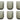 Set di 6 bicchieri Grigi in cristallo di Item International